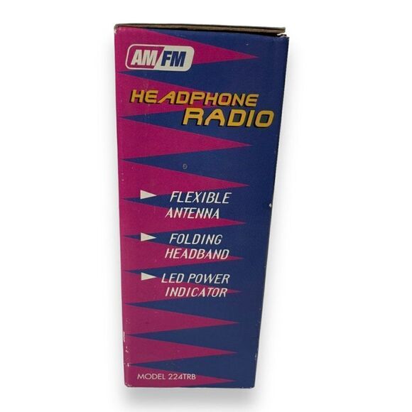 Vintage 90s Memorex AM/FM Headphone Radio Translucent Blue 224TRB - Picture 4 of 12